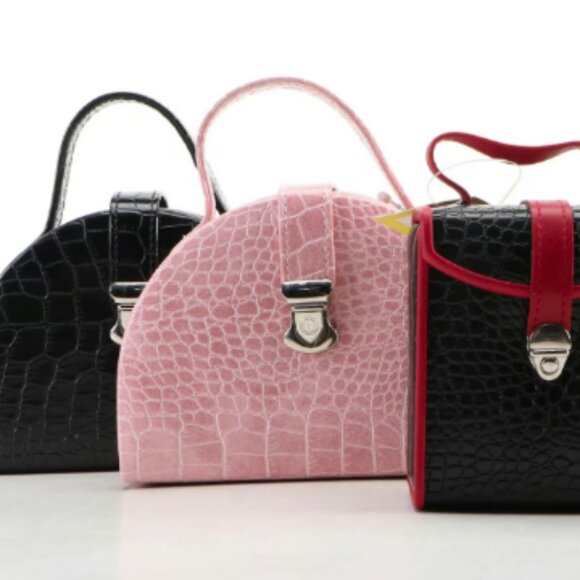 Alten Handbags - Alten International Purse Style Faux Crocodile Traveling Jewelry Cases